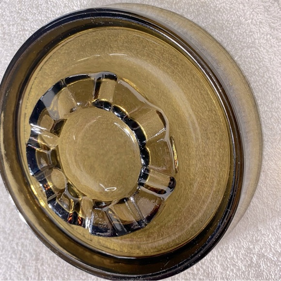 Vintage MCM Smoky Glass Ashtray Trinket Dish Glass Decor - Picture 9 of 14